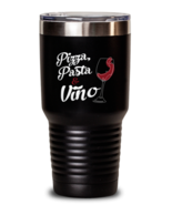 30 oz Tumbler Stainless Steel Insulated  Funny Pizza Pasta &amp; Vino Foodie  - £27.78 GBP