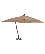  Cantilever Garden Parasol Taupe Laminated Bamboo, Firwood, Polyester - $4,056.09 MXN