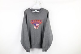 Vtg 90s Mens L Distressed University of Florida Spell Out Sweatshirt Gray USA - £40.56 GBP