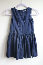 J. Crew Factory Crewcuts 8 Navy Blue Sateen Cotton Sleeveless Dress B4815 - £14.57 GBP