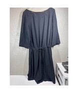 J.Jill Womens Waist Tie 3/4 Wide Sleeve Boat Neck Black Shift Dress Size XL - $48.99 CAD