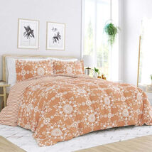 Twin Clay White Reversible Daisy Medallion Comforter Set - €72,14 EUR