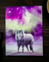 Ebros Anne Stokes Aurora Borealis Howling Wolf Wood Framed Picture Wall ... - £13.50 GBP