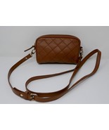 Clever Carriage Quilted Leather Brown Tan Crossbody Belt Bag - £27.86 GBP