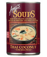 Amy&#39;s Organic Tom Kha Phak Thai Coconut Soup, 14.5 oz Can, Case of 12 vegan - $1,579.94 MXN