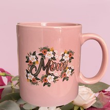 MOM Gift Coffee or Tea Mug 15oz Pink MOM imprinted Floral Design Handle ... - £7.96 GBP