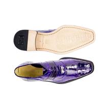 Men Belvedere Mare Genuine Ostrich Eel Leather Lace up Purple Shoes Lace Up 2P7 image 2
