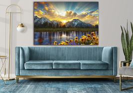 Grand Teton wall art Mountains canvas art Mountain sunset Canvas wall art - £53.72 GBP