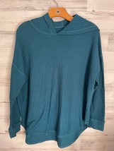 Chasor Waffle  Hoodie Large Teal Long Sleeve Wintergear Comfort Casual W... - £11.94 GBP