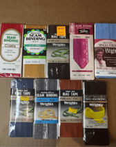 Hem Bias Tape Lot-8 Packs Wrights  Facing Quilt Binding Lace Seam Vintage Sealed - $5.25