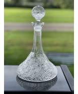 Vintage Etched Bohemian Crystal Decanter 12 Inch Glass - $95.75