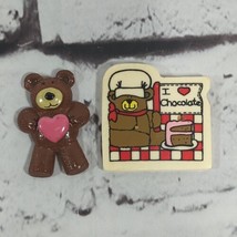 Vintage Bear Refrigerator Fridge Magnet I love Chocolate Lot of 2  - £14.97 GBP