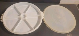 Vintage Tupperware 405 White Divided Serving Tray with Lid 224 - $7.70