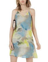 Bar lll Dress Printed Pleated Party Watercolor Size M NEW NWT Yellow Blu... - £35.92 GBP