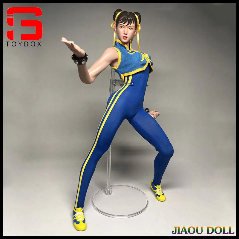 JO21X-60 1/6 Scale Chun Li Cosplay Bodysuit Jumpsuit Soldier Costume Model Fit - £27.33 GBP