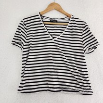 Zara Women&#39;s Shirt Black And White Horizontal Stripe Medium - £11.82 GBP