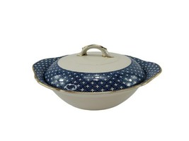 Royal Swan Colbalt Tureen Serving Soup Bowl 22 KT Gold Decorated Made in... - $76.13