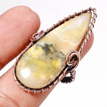 Bumble Bee Jasper Gemstone Handmade Copper Wire Wrap Ring Jewelry 8.75&quot; SA 153 - £3.90 GBP