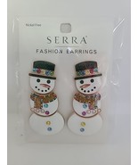 NWT Sweet Snowman Dangle Earrings Christmas Holiday Bejeweled Scarf Hat ... - $18.00