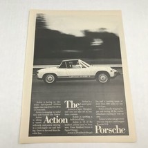 Vtg 1973 Print Ad Action Porsche Advertising Art  - £7.78 GBP