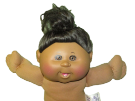 Cabbage Patch Kids Girl 14&quot; Doll Brown Eyes Hair Skin Aa 2014 Cpk w/ Teeth Toy - £9.19 GBP