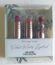 Livegreen  Velvet Matte Long Lasting Lipstick 3-PC Collection Brand New - £14.93 GBP