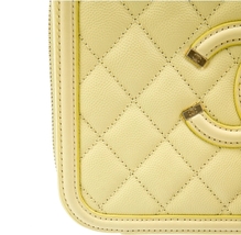 Chanel Medium Size Yellow Filagree Vanity Style Bag - £354.44 GBP
