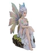 Sitting Elf Pixie Air Wind Elemental Fairy in Ethereal Rainbow Dress Fig... - $61.99