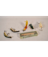 Lot of 6 Vintage Fishing Lures 2 Kautzky Lazy Ike 2 Wooden Unsigned 1 Ra... - £34.88 GBP