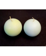 PartyLite LOT of 2 HONEYDEW 3&quot; Ball Candles slight color variation of Pa... - £7.74 GBP