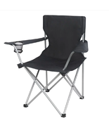 Basic Quad Folding Camp Chair with Cup Holder Black Adult By Ozark Trail - £23.44 GBP