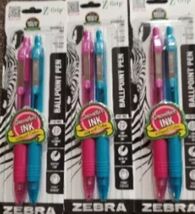 Zebra Z-Grip Ballpoint Pen Medium Point Assorted Ink Barrel 2 Pack - Lot... - $8.90