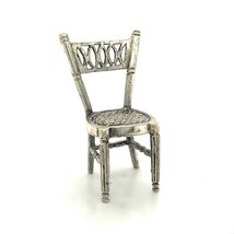 Vintage Sterling Silver Repousse Engraved Pattern Dining Chair Miniature Figure - £31.64 GBP