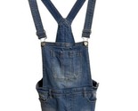 Delias Bib Shortalls Womens S Light Wash Denim Overall Fringed Hem Thrashed - £12.62 GBP