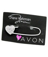 Diane Katzman Avon Heart Pin LE Incentive Award Jewelry Silver Crystal E... - $476.67 MXN