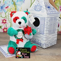 Build a Bear Panda Christmas Holiday Festive Fun Plush Poinsettia Wristie - £41.10 GBP