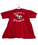 Hawaii&#39;s Finest T-Shirt Mens 4X Red “Welcome to Paradice” Rare Red Men - $803.28 MXN