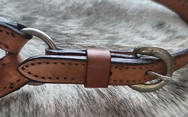 Yearling Leather Halter by Alamo Light Oil Adjustable with Half Moons NEW image 3