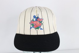 Vintage 90s Distressed Spell Out Pinstriped WIX Home Run Derby Snapback Hat USA - £23.31 GBP