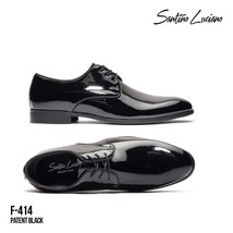 Men Santino Luciano Formal Dress Shoes Patent Leather Shiny Lace up F414... - $59.99