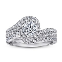 Luxury Ring Set For Women Lady Pure 925 Sterling Silver Zircon Wedding  Rhinesto - £27.28 GBP