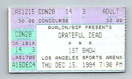 Grateful Dead Concert Ticket Stub December 15 1994 Los Angeles California - $34.64