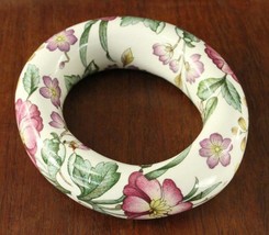Vintage Artisan Jewelry SANDRA PAILET Floral Porcelain Floral Bangle Bra... - $77.10