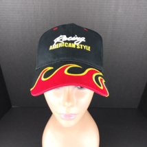 Racing American Style Ball Cap Hat Red Flame Design Adjustable Hook &amp; Lo... - $7.95