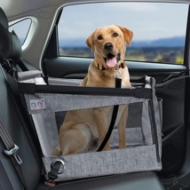 Dog Car Seat for Pet Travel with Waterproof Pad, Half seat Dog Hammock (Grey) - £23.56 GBP