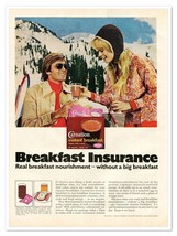 Carnation Instant Breakfast Ski Slopes Couple Vintage 1972 Full-Page Mag... - $7.76
