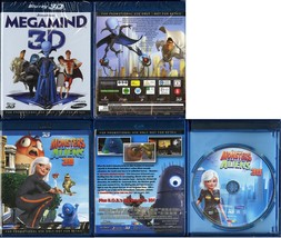 Megamind 3D Brand New &amp; Monsters Vs Aliens 3D Like New BLU-RAY Promotional - £11.94 GBP