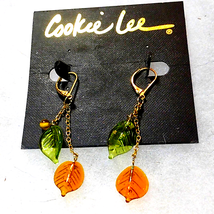 Cookie Lee Glass Leaf Earrings - £11.89 GBP