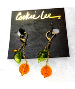 Cookie Lee Glass Leaf Earrings - £11.65 GBP