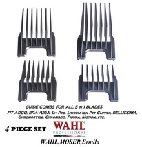 Wahl 5 In 1 Blade Attachment Guide Comb 4pc Set For Arco,Bravura,Figura,Chromado - $21.59